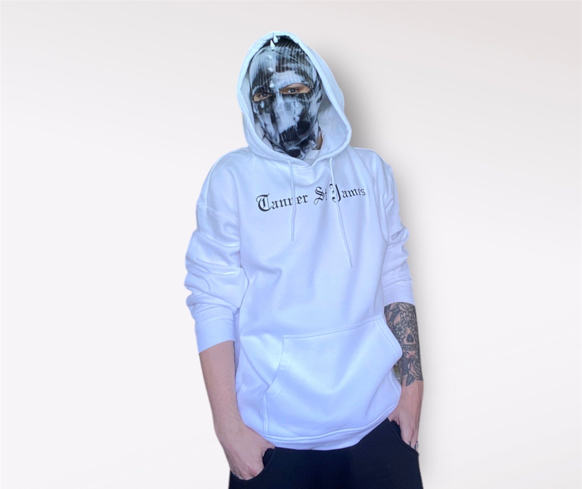 Signature TannerStJames Hoodie White FrontLongshot